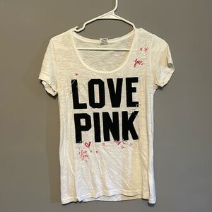 Pink white shirt - small